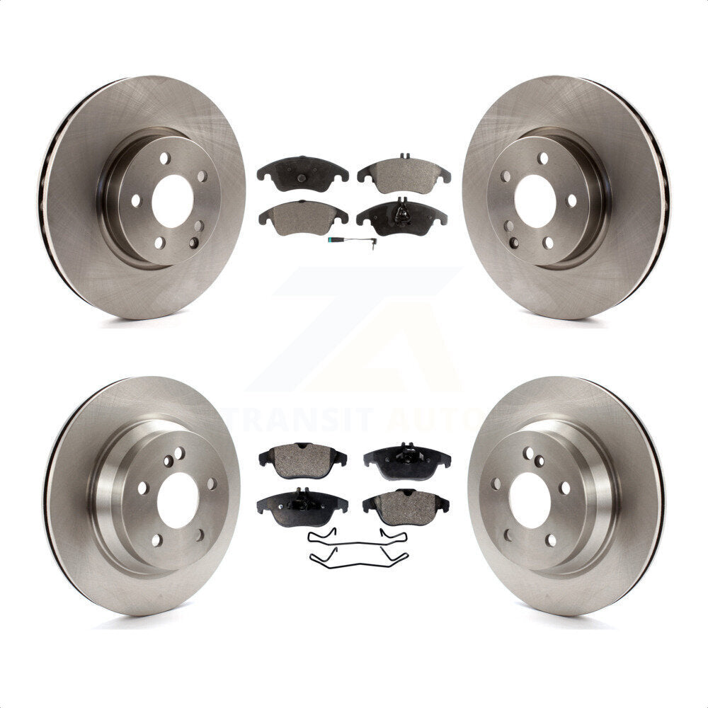 Front Rear Disc Brake Rotors And Semi-Metallic Pads Kit For 2014 Mercedes-Benz E350 Convertible Coupe With 322mm Diameter Rotor K8F-102577 by Transit Auto