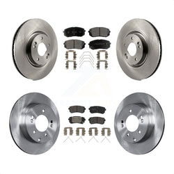 Front Rear Disc Brake Rotors And Semi-Metallic Pads Kit For Kia Optima With Manual Parking K8F-102579