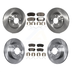 Front Rear Disc Brake Rotors And Semi-Metallic Pads Kit For Kia Optima With Manual Parking K8F-102586