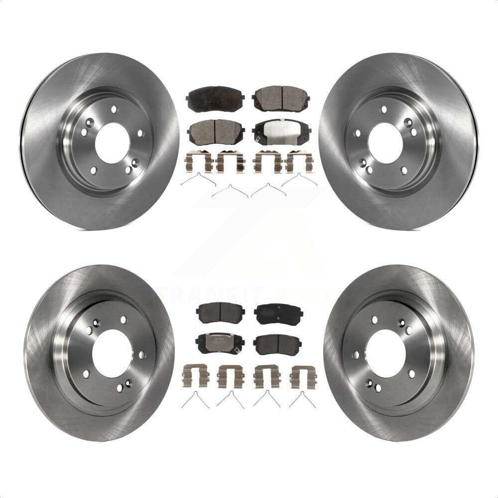 Front Rear Disc Brake Rotors And Semi-Metallic Pads Kit For 2016 Kia Optima LX EX 1.6T With Electric Parking K8F-102587 by Transit Auto