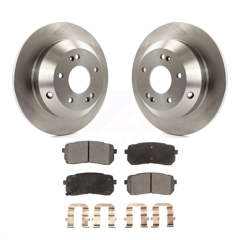 Rear Disc Brake Rotors And Semi-Metallic Pads Kit For 2015-2019 Kia Sedona K8F-102601 by Transit Auto