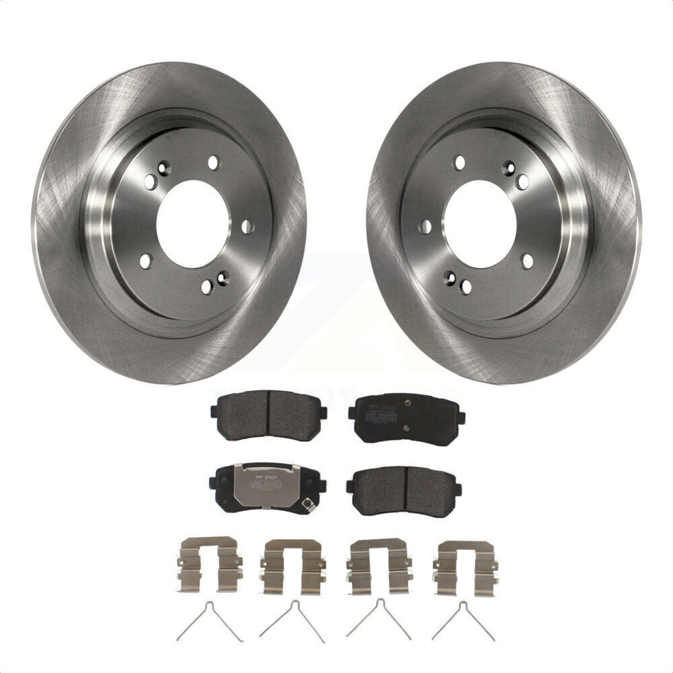 Rear Disc Brake Rotors And Semi-Metallic Pads Kit For 2016 Kia Optima LX EX 1.6T With Electric Parking K8F-102608 by Transit Auto