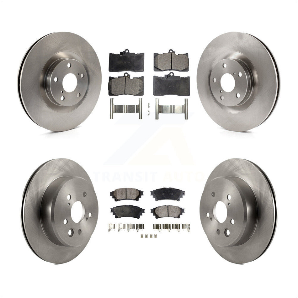 Front Rear Disc Brake Rotors And Semi-Metallic Pads Kit (6Pc) For Lexus GS350 IS300 IS350 RC350 IS200t RC300 RC200t GS300 GS200t GS450h K8F-102624 by Transit Auto