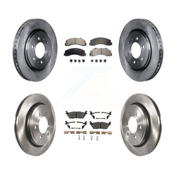 Front Rear Disc Brake Rotors And Semi-Metallic Pads Kit For 2015-2017 Ford F-150 With Electric Parking K8F-102628