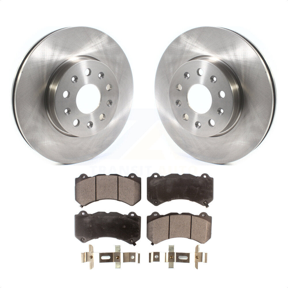 Front Disc Brake Rotors And Semi-Metallic Pads Kit For 2019-2020 Chevrolet Camaro LT LS With 6 Piston Brembo Calipers K8F-102645 by Transit Auto