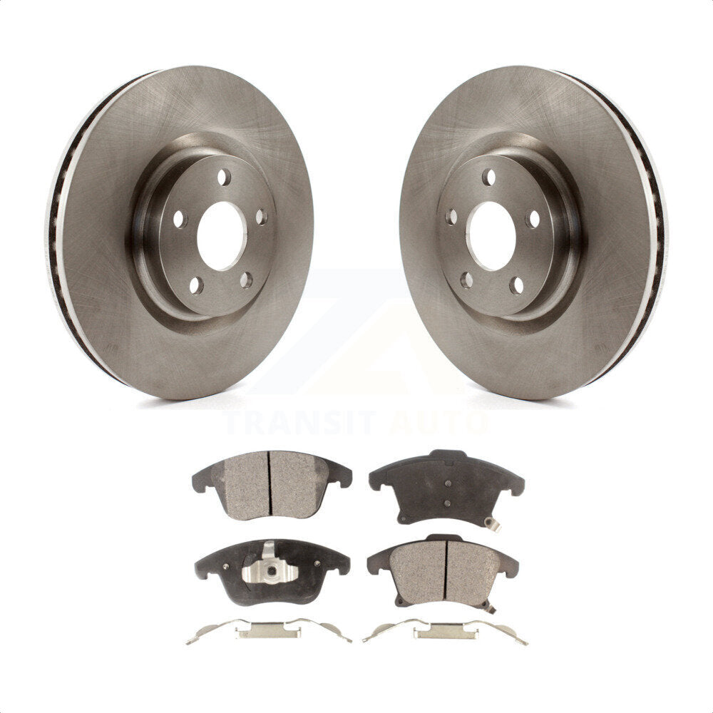 Front Disc Brake Rotors And Semi-Metallic Pads Kit For 2019-2020 Ford Police Responder Hybrid SSV Plug-In K8F-102651 by Transit Auto