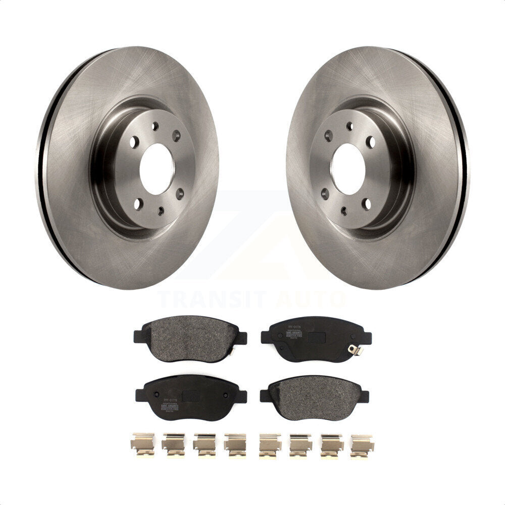 Front Disc Brake Rotors And Semi-Metallic Pads Kit For 2012-2017 Fiat 500 Turbocharged with GAS engine K8F-102668 by Transit Auto