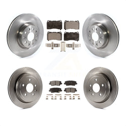 Front Rear Disc Brake Rotors And Semi-Metallic Pads Kit For Cadillac CTS With 18" Factory Wheels K8F-102696