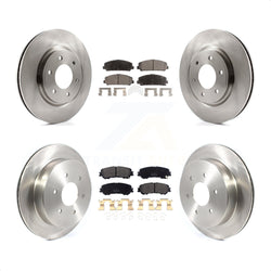 Front Rear Disc Brake Rotors And Semi-Metallic Pads Kit For 2017-2022 Nissan TITAN K8F-102729