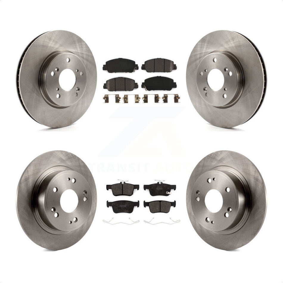 Front Rear Disc Brake Rotors And Semi-Metallic Pads Kit For Honda Accord K8F-102738 by Transit Auto