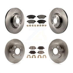 Front Rear Disc Brake Rotors And Semi-Metallic Pads Kit For 2012-2013 Fiat 500 Turbocharged with GAS engine K8F-102743