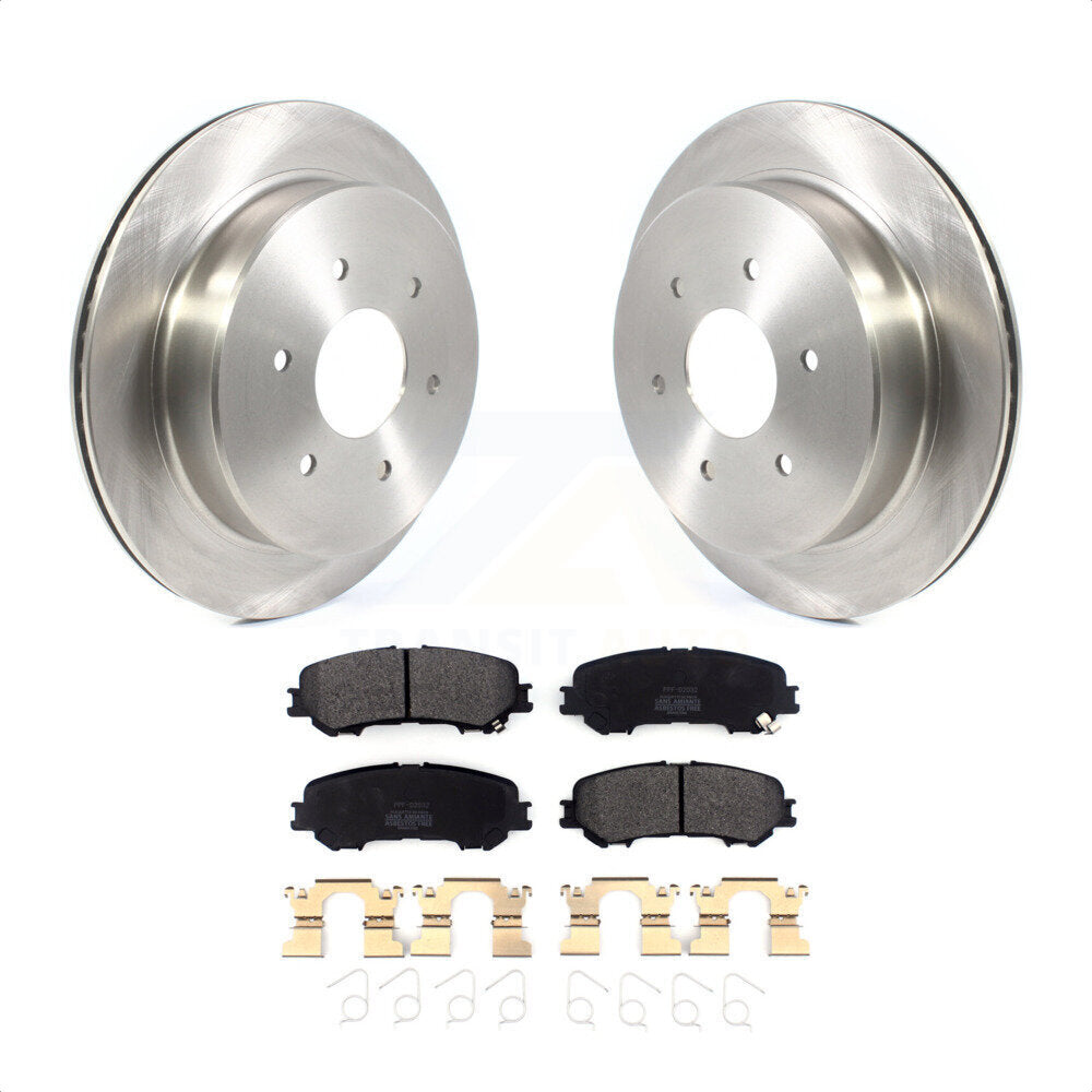 Rear Disc Brake Rotors And Semi-Metallic Pads Kit For 2017-2022 Nissan TITAN K8F-102802 by Transit Auto