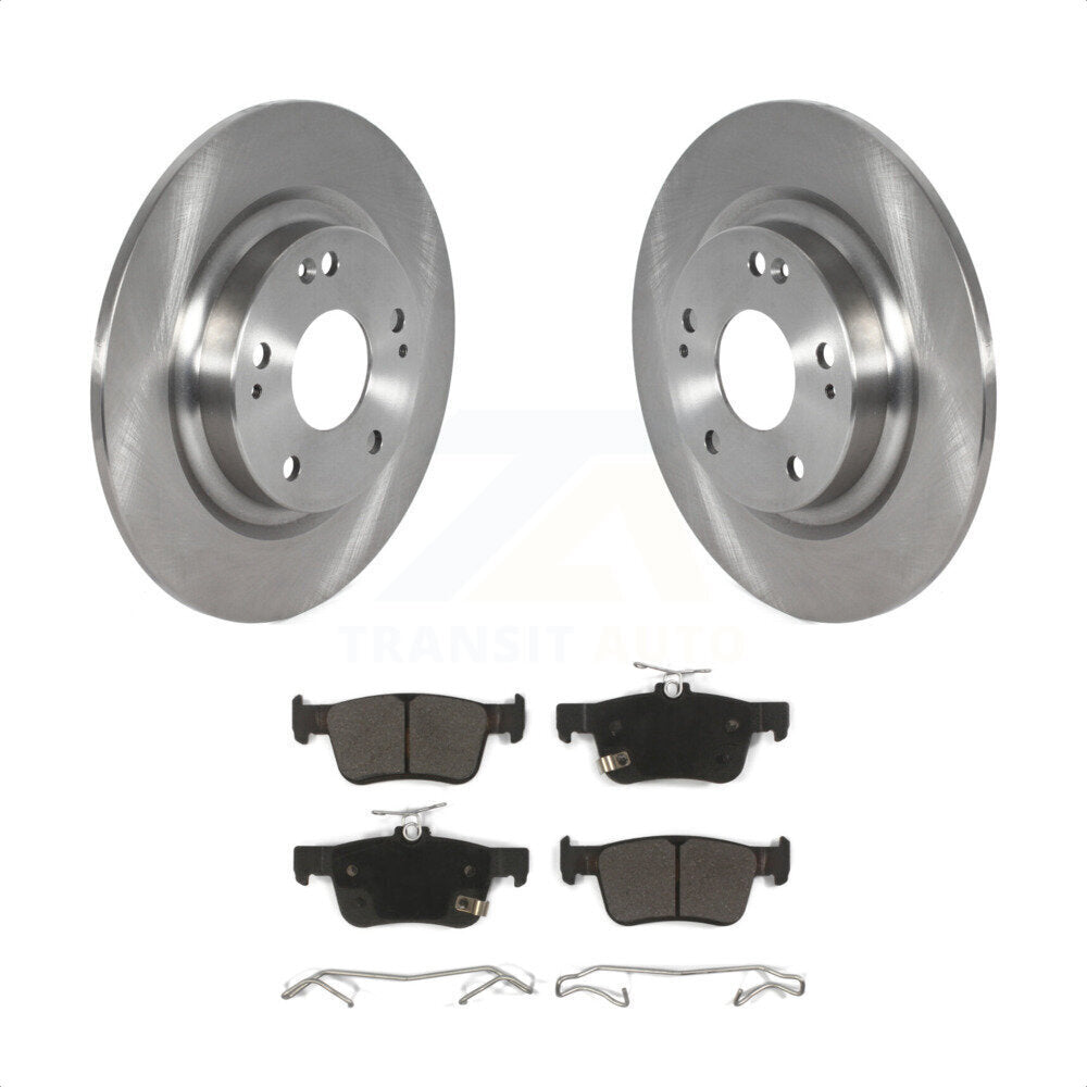 Rear Disc Brake Rotors And Semi-Metallic Pads Kit For Honda Civic K8F-102807 by Transit Auto