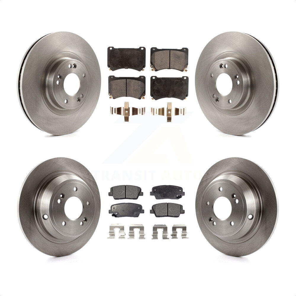 Front Rear Disc Brake Rotors And Semi-Metallic Pads Kit For Hyundai Genesis 4.6L K8F-102848 by Transit Auto