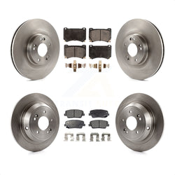 Front Rear Disc Brake Rotors And Semi-Metallic Pads Kit For Hyundai Genesis 4.6L K8F-102848