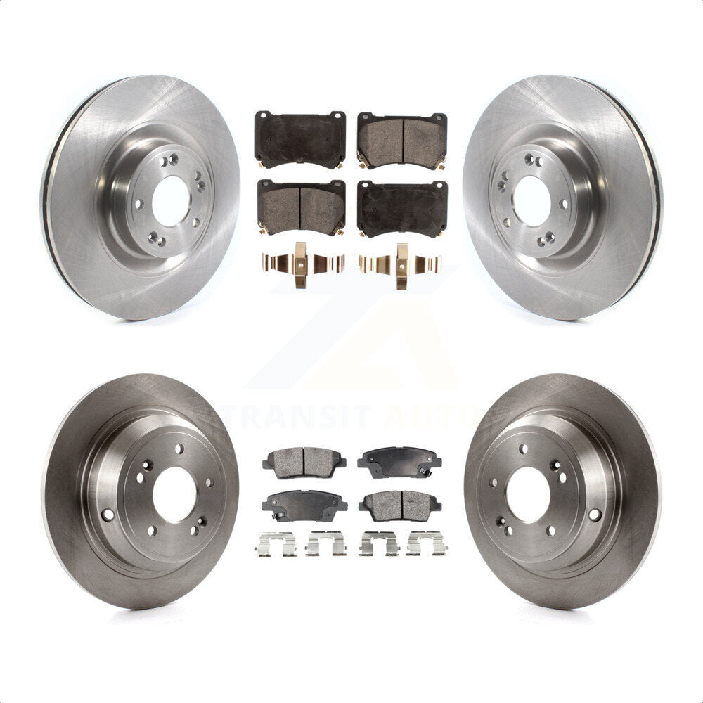 Front Rear Disc Brake Rotors And Semi-Metallic Pads Kit For 2012-2014 Hyundai Genesis 5.0L K8F-102851 by Transit Auto