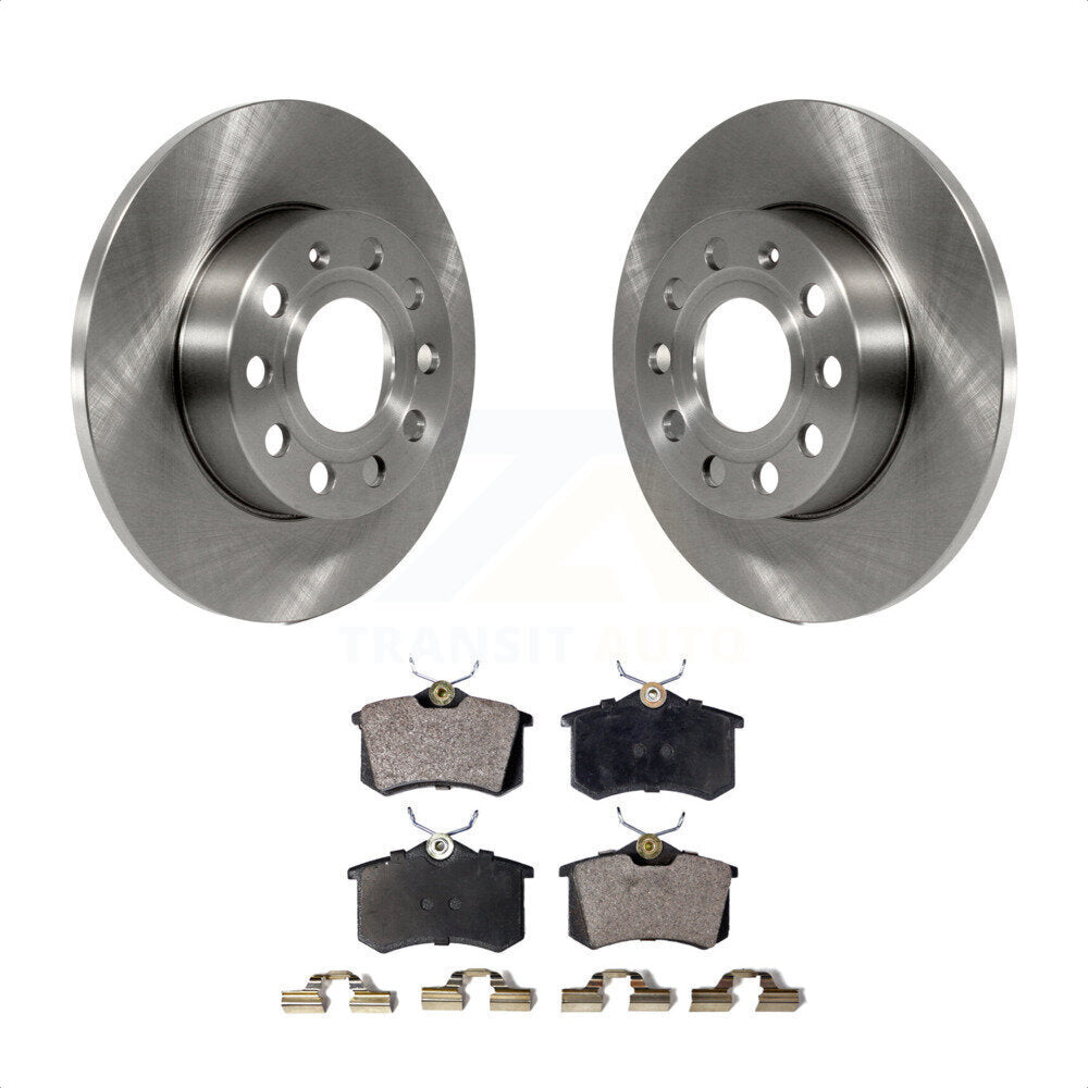 Rear Disc Brake Rotors And Semi-Metallic Pads Kit For 2011 Volkswagen Golf With 256mm Diameter Rotor K8F-102858 by Transit Auto