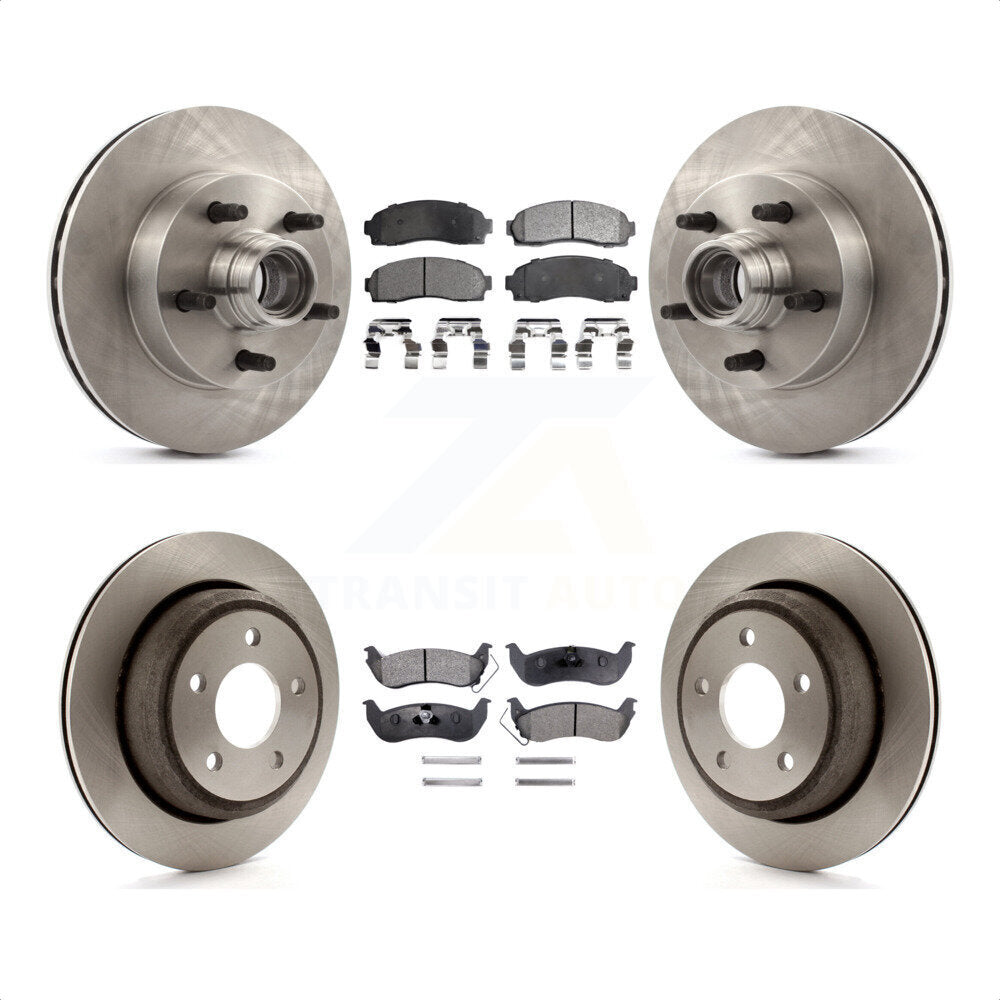 Front Rear Disc Brake Rotors And Semi-Metallic Pads Kit For 2010 Mazda B2300 With 10.25" Diameter Rotor K8F-102963 by Transit Auto