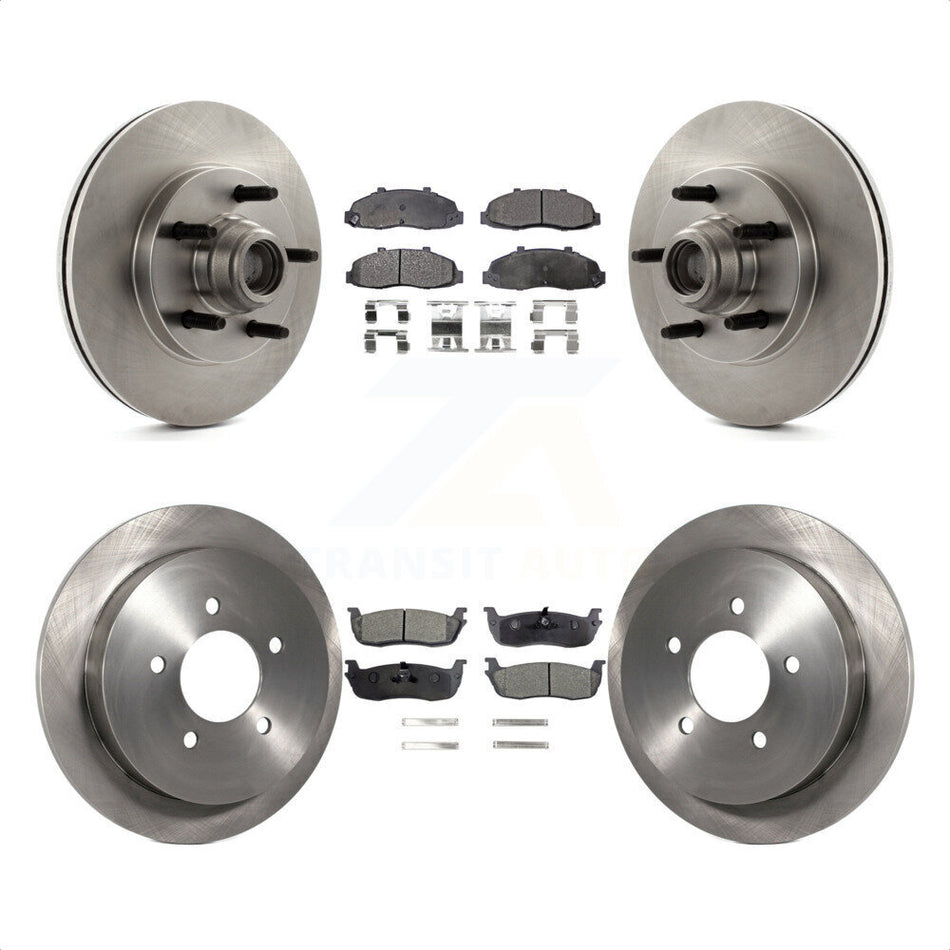 Front Rear Disc Brake Rotors And Semi-Metallic Pads Kit For 2002-2003 Lincoln Blackwood K8F-102969 by Transit Auto