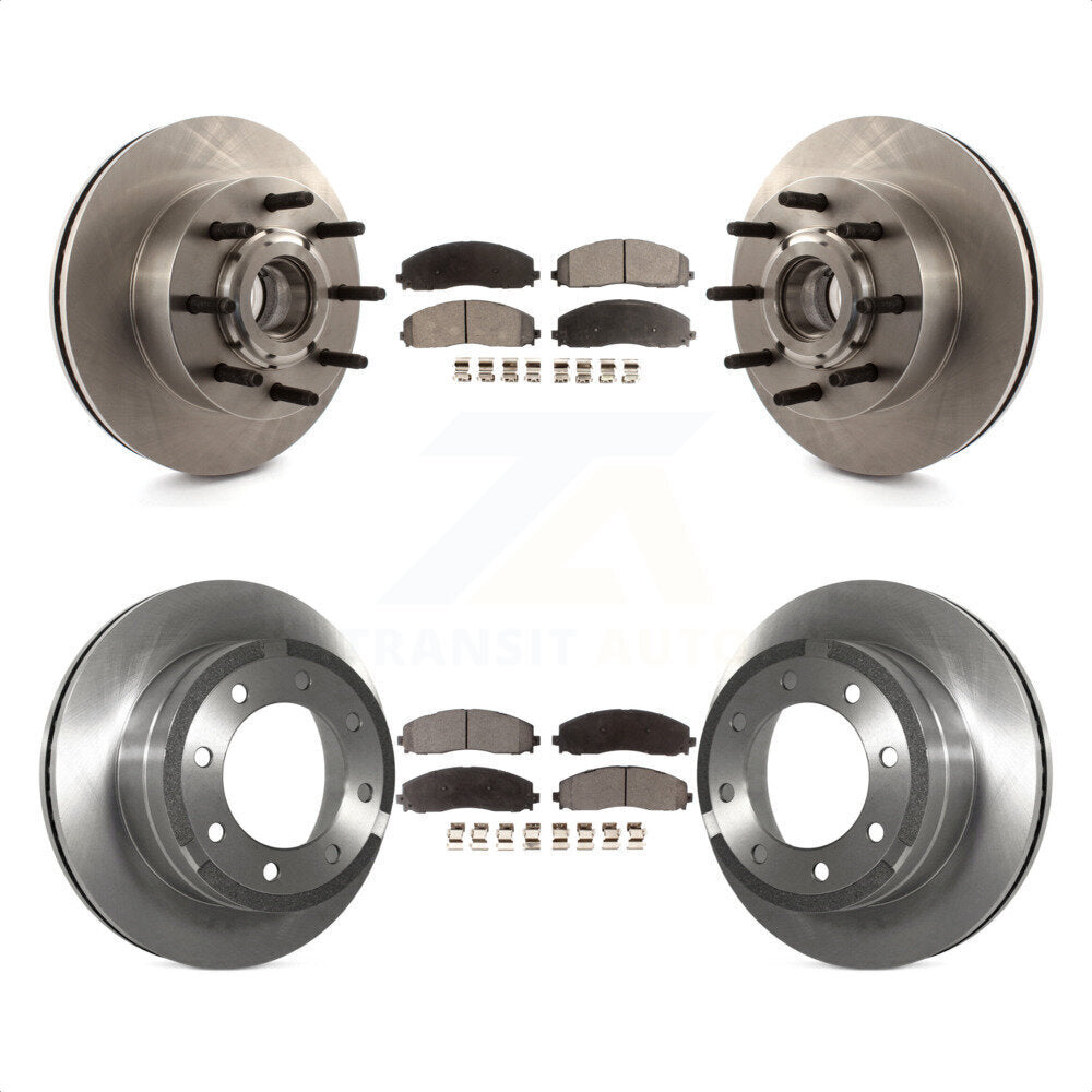 Front Rear Disc Brake Rotors And Semi-Metallic Pads Kit For 2013 Ford F-350 Super Duty Platinum with RWD 6.7L With Single Wheels K8F-102985 by Transit Auto