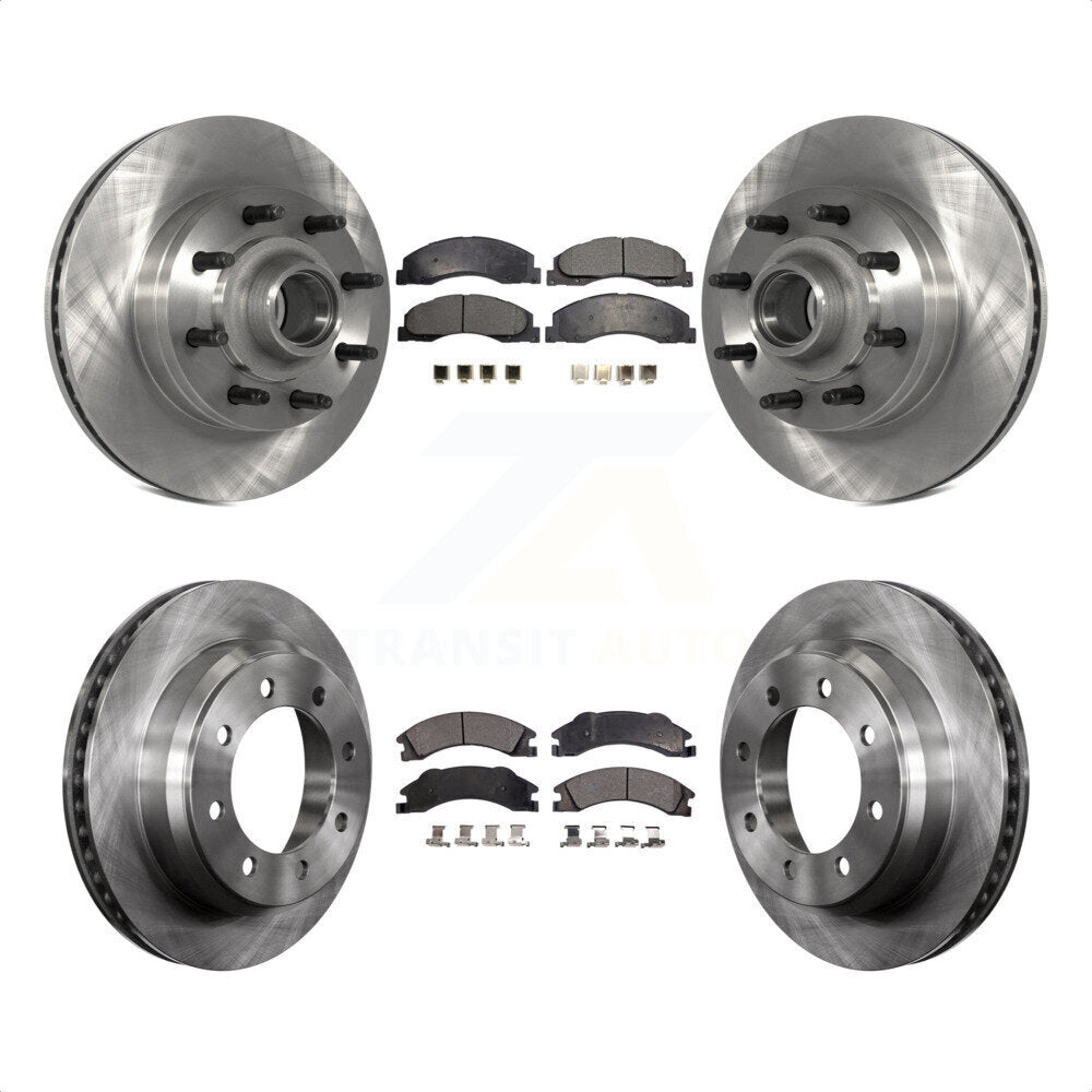 Front Rear Disc Brake Rotors And Semi-Metallic Pads Kit For Ford E-350 Super Duty E-250 E-150 Econoline K8F-102986 by Transit Auto