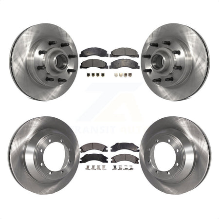 Front Rear Disc Brake Rotors And Semi-Metallic Pads Kit For 2009-2010 Ford E-450 Super Duty DIESEL engine With Single Wheels K8F-102987 by Transit Auto