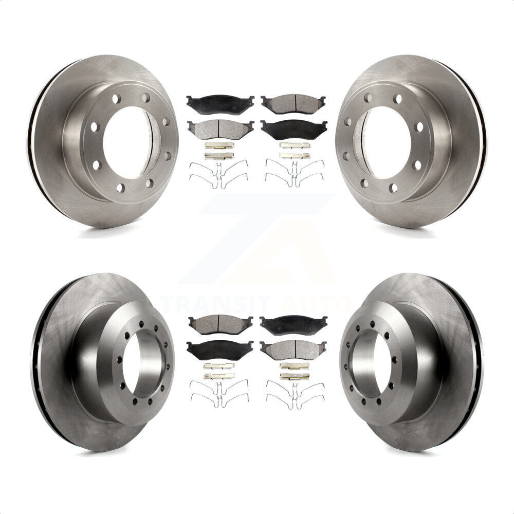 Front Rear Disc Brake Rotors And Semi-Metallic Pads Kit For Ford F-450 Super Duty F-550 K8F-103017 by Transit Auto