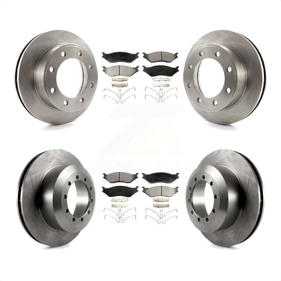 Front Rear Disc Brake Rotors And Semi-Metallic Pads Kit For Ford F-450 Super Duty F-550 K8F-103017 by Transit Auto