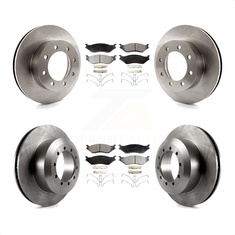 Front Rear Disc Brake Rotors And Semi-Metallic Pads Kit For Ford E-550 Super Duty F-450 F-550 Econoline K8F-103018 by Transit Auto