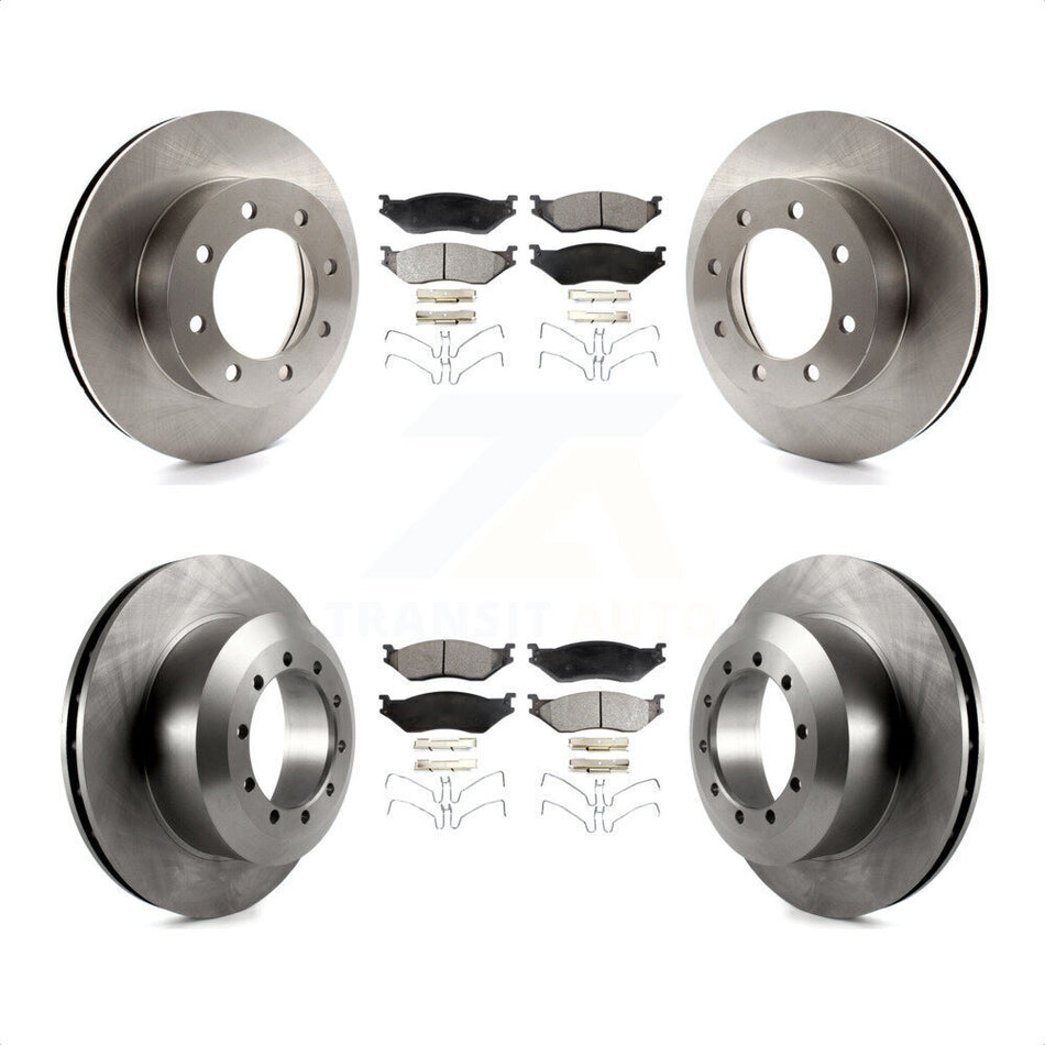 Front Rear Disc Brake Rotors And Semi-Metallic Pads Kit For Ford E-550 Super Duty F-450 F-550 Econoline K8F-103018 by Transit Auto