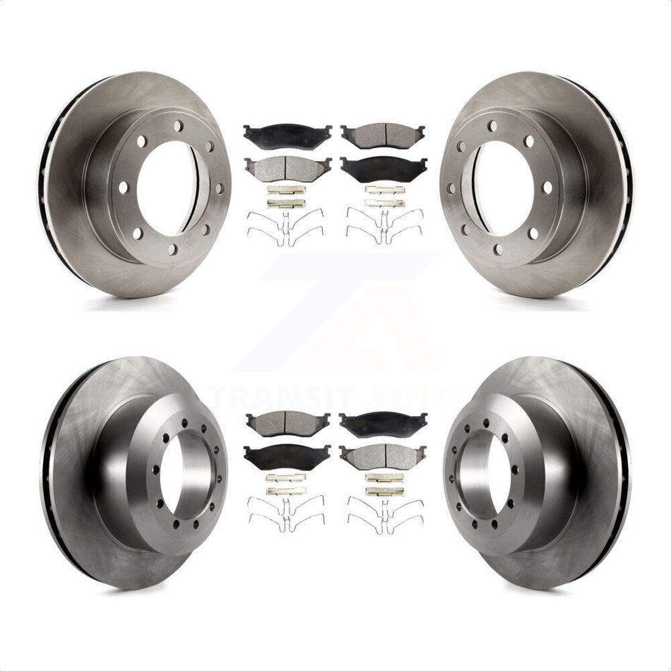 Front Rear Disc Brake Rotors And Semi-Metallic Pads Kit For 1999-1999 Ford F-450 Super Duty F-550 With 13.03" Diameter Rotor To 03/22/99 K8F-103020 by Transit Auto