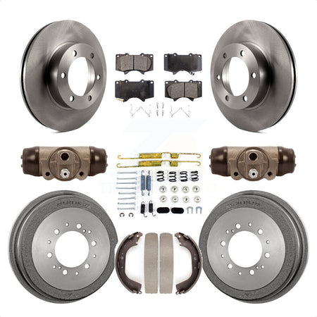 Front Rear Disc Brake Rotors Semi-Metallic Pads And Drum Kit (9Pc) For 2000-2002 Toyota Tundra 5.3" Plate Length K8F-103032 by Transit Auto