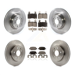 Front Rear Disc Brake Rotors And Semi-Metallic Pads Kit For 2016-2018 Cadillac CT6 With 345mm Diameter Rotor K8F-103036