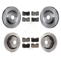 Front Rear Disc Brake Rotors And Semi-Metallic Pads Kit For INFINITI G37 Nissan 370Z Q60 Z K8F-103067