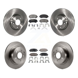 Front Rear Disc Brake Rotors And Semi-Metallic Pads Kit For Nissan Maxima K8F-103077