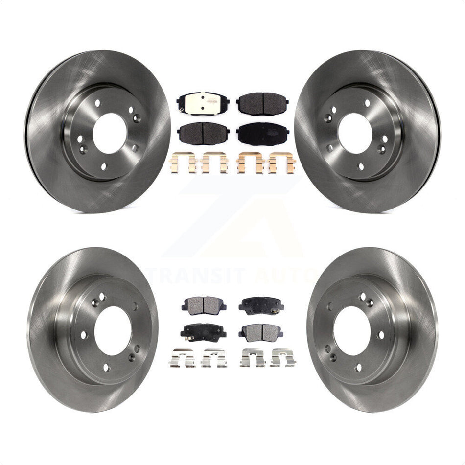 Front Rear Disc Brake Rotors And Semi-Metallic Pads Kit For 2014-2016 Kia Soul K8F-103083 by Transit Auto