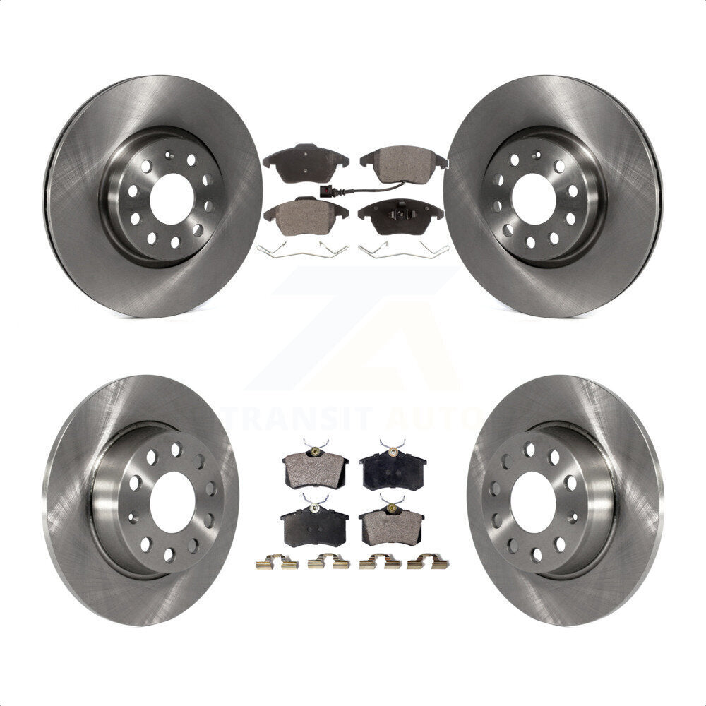 Front Rear Disc Brake Rotors And Semi-Metallic Pads Kit For 2014 Volkswagen Beetle R-Line GSR With 272mm Diameter Rotor K8F-103109 by Transit Auto