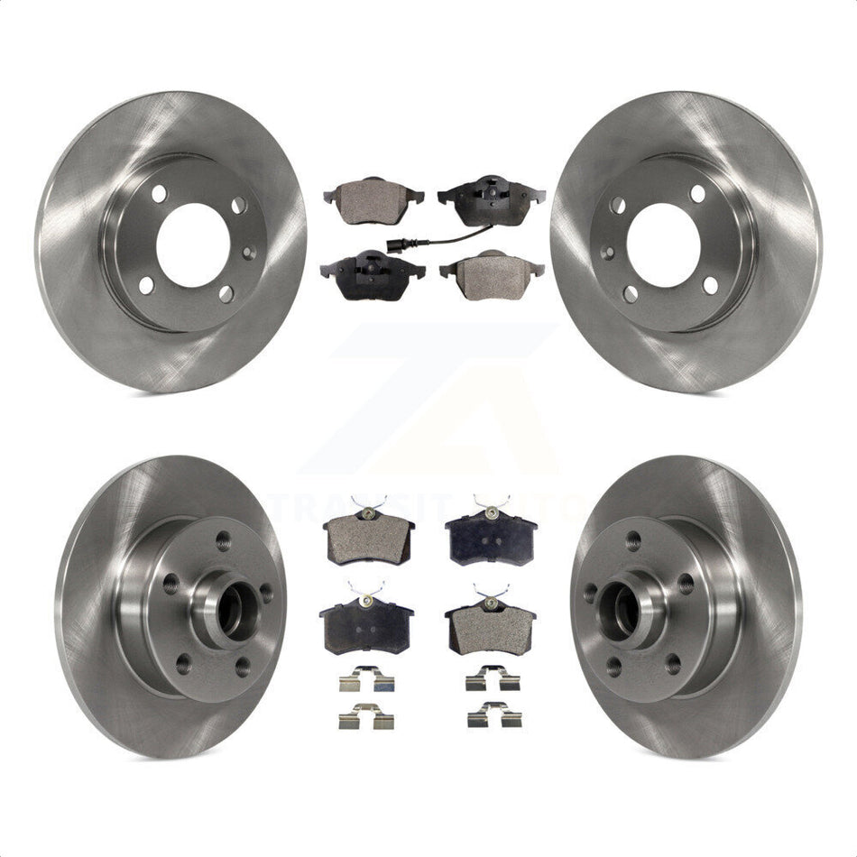 Front Rear Disc Brake Rotors And Semi-Metallic Pads Kit For 1996-1997 Volkswagen Jetta 2.8L With 239mm Diameter Rotor K8F-103125 by Transit Auto