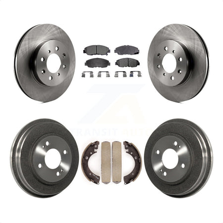 Front Rear Disc Brake Rotors Semi-Metallic Pads And Drum Kit For Honda Civic K8F-103180 by Transit Auto