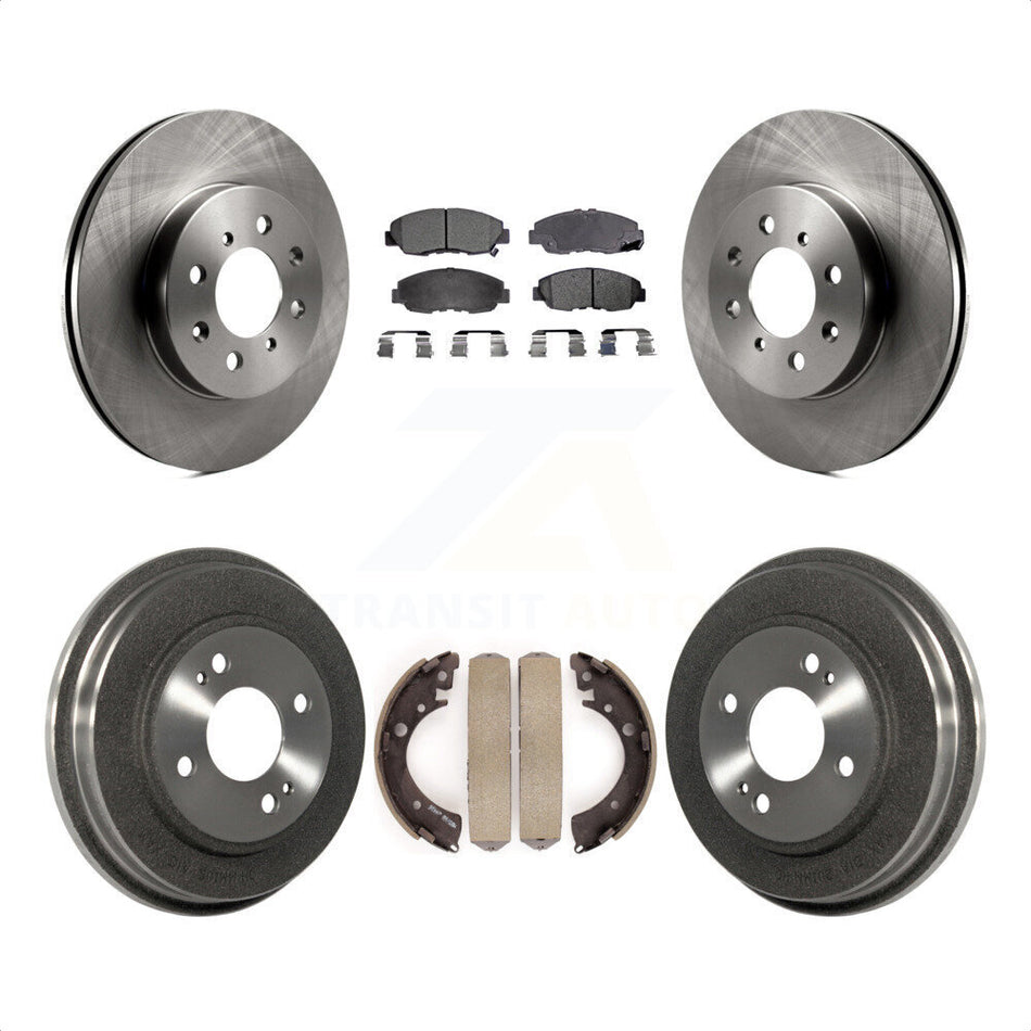 Front Rear Disc Brake Rotors Semi-Metallic Pads And Drum Kit For Honda Civic K8F-103180 by Transit Auto