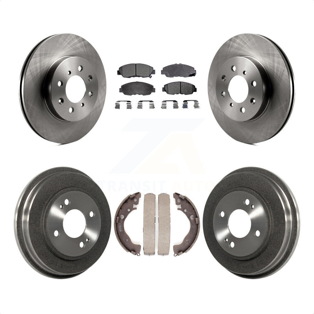 Front Rear Disc Brake Rotors Semi-Metallic Pads And Drum Kit For Honda Insight K8F-103181 by Transit Auto