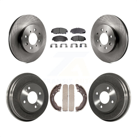 Front Rear Disc Brake Rotors Semi-Metallic Pads And Drum Kit For Honda Insight K8F-103181 by Transit Auto
