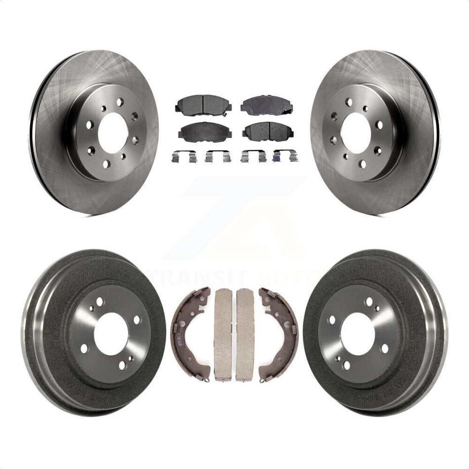 Front Rear Disc Brake Rotors Semi-Metallic Pads And Drum Kit For Honda Insight K8F-103181 by Transit Auto