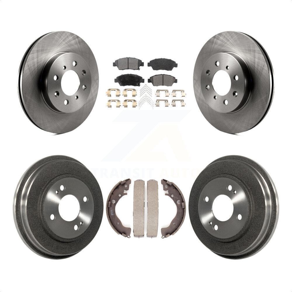 Front Rear Disc Brake Rotors Semi-Metallic Pads And Drum Kit For Honda Fit K8F-103183 by Transit Auto