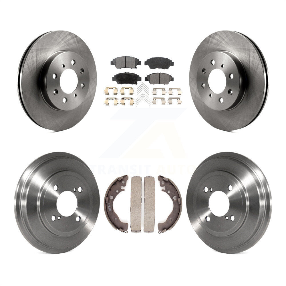 Front Rear Disc Brake Rotors Semi-Metallic Pads And Drum Kit For 2013 Honda Fit DX K8F-103184 by Transit Auto