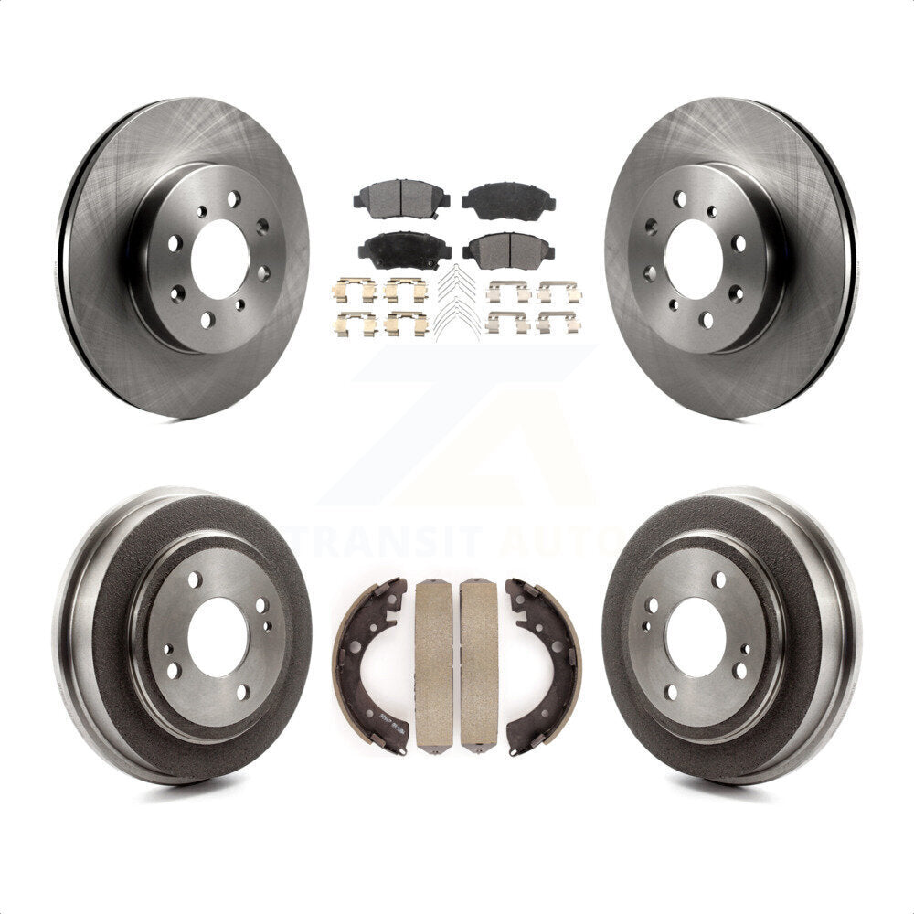 Front Rear Disc Brake Rotors Semi-Metallic Pads And Drum Kit For 2007-2008 Honda Fit K8F-103188 by Transit Auto