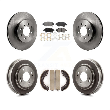 Front Rear Disc Brake Rotors Semi-Metallic Pads And Drum Kit For 2007-2008 Honda Fit K8F-103188 by Transit Auto