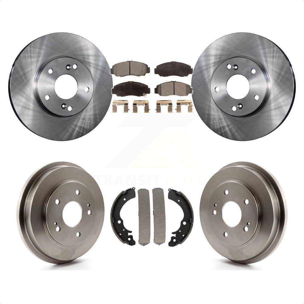 Front Rear Disc Brake Rotors Semi-Metallic Pads And Drum Kit For Honda Accord Civic K8F-103195 by Transit Auto