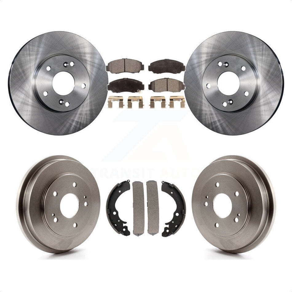 Front Rear Disc Brake Rotors Semi-Metallic Pads And Drum Kit For Honda Accord Civic K8F-103195 by Transit Auto