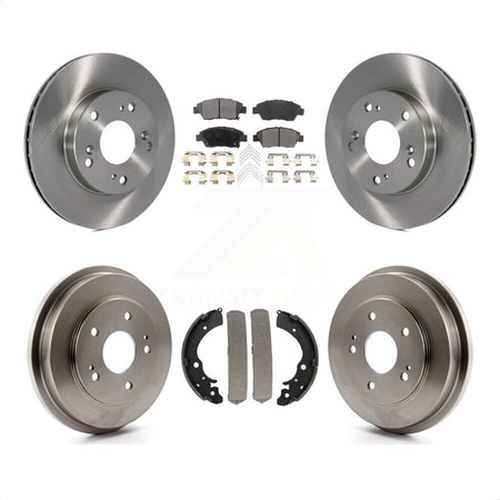 Front Rear Disc Brake Rotors Semi-Metallic Pads And Drum Kit For 2006-2008 Honda Civic Hybrid K8F-103202 by Transit Auto